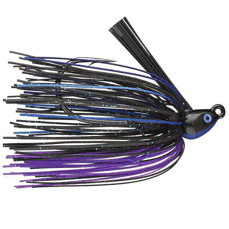 Load image into Gallery viewer, Dirty-Jigs-No-Jack-Swim-Jig-Black-Blue-Purple