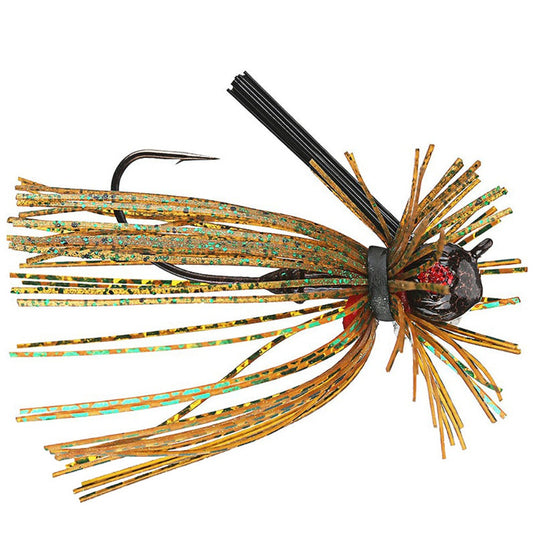 Jewel Heavy Cover Finesse Football Jigs - Green Pumpkin Green Flash