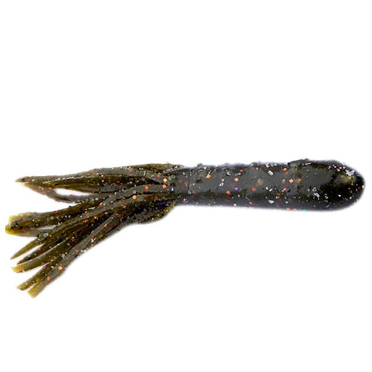Right Bite Baits Small Salty Tube - Green Pumpkin Orange