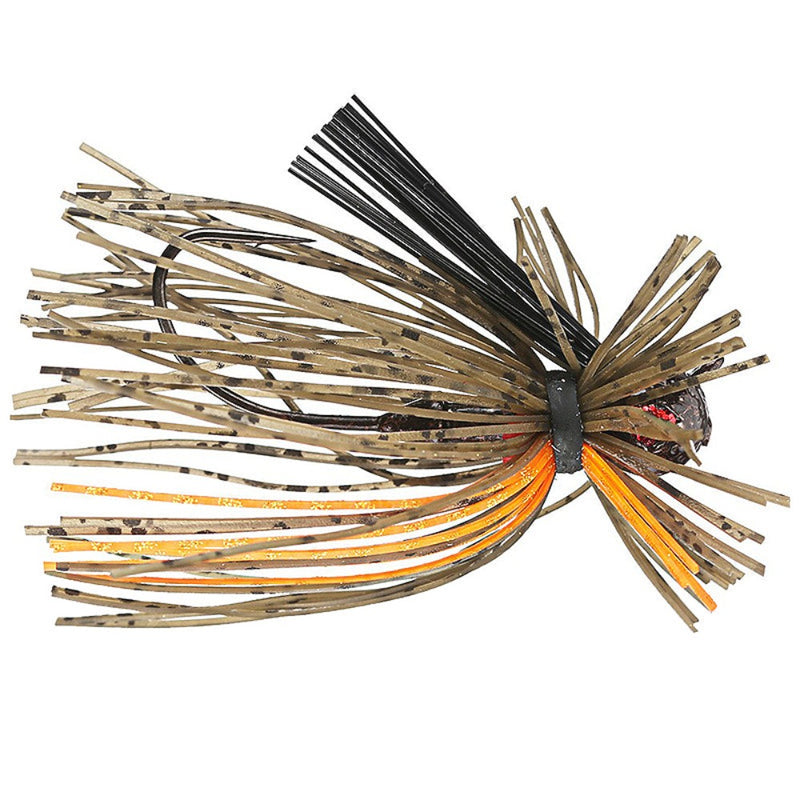 Load image into Gallery viewer, Jewel Heavy Cover Finesse Football Jigs - Green Gourd Orange Gold Flake