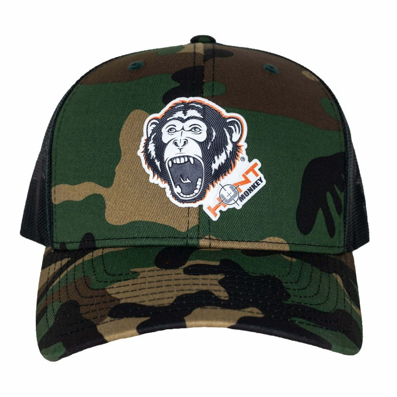 Load image into Gallery viewer, Hunt Monkey Scream'n Monkey Patch Hat - Camo/Black