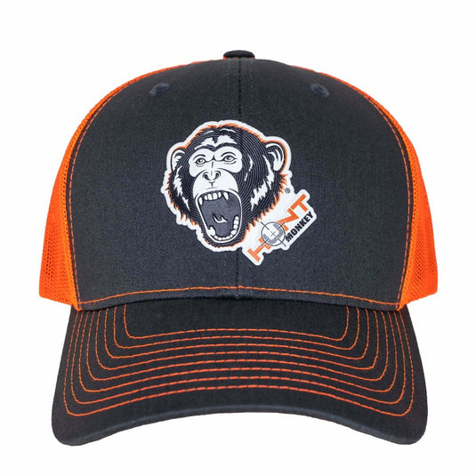 Hunt Monkey Scream'n Monkey Patch Hat - Charcoal and Neon Orange