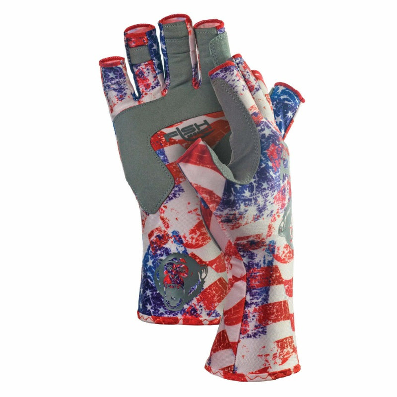 Load image into Gallery viewer, Fish Monkey Half Finger Guide Gloves  Americana