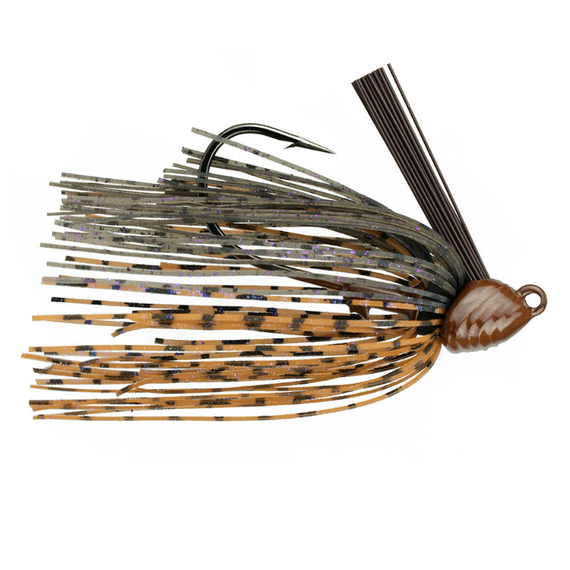 Load image into Gallery viewer, 6th Sense Divine Hybrid Jig with fiber weed guard, hybrid head, and natural color pattern for versatile bass fishing.
JB Smoke Jelly