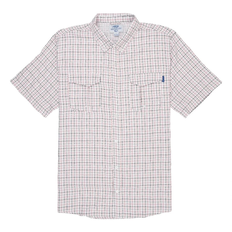 Load image into Gallery viewer, Aftco Intersection SS Button Down Shirts Hazy Rose