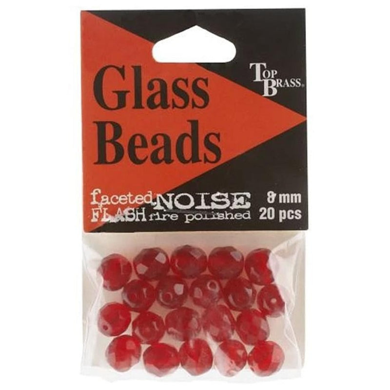 Load image into Gallery viewer, Top Brass Glass Beads - Red