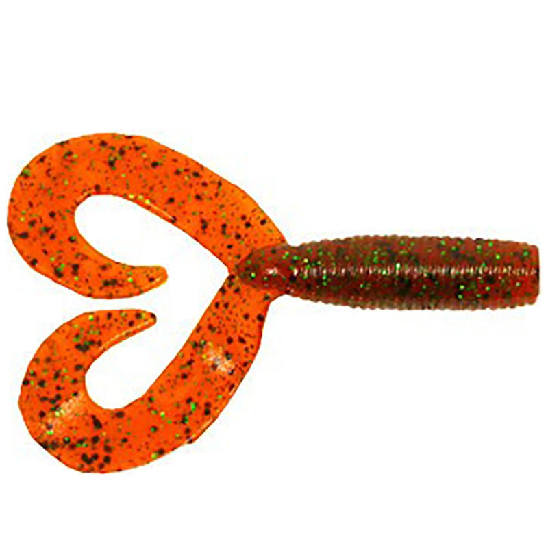 Load image into Gallery viewer, Yamamoto-Double-Tail-Grub-Pumpkin-black-green-flake