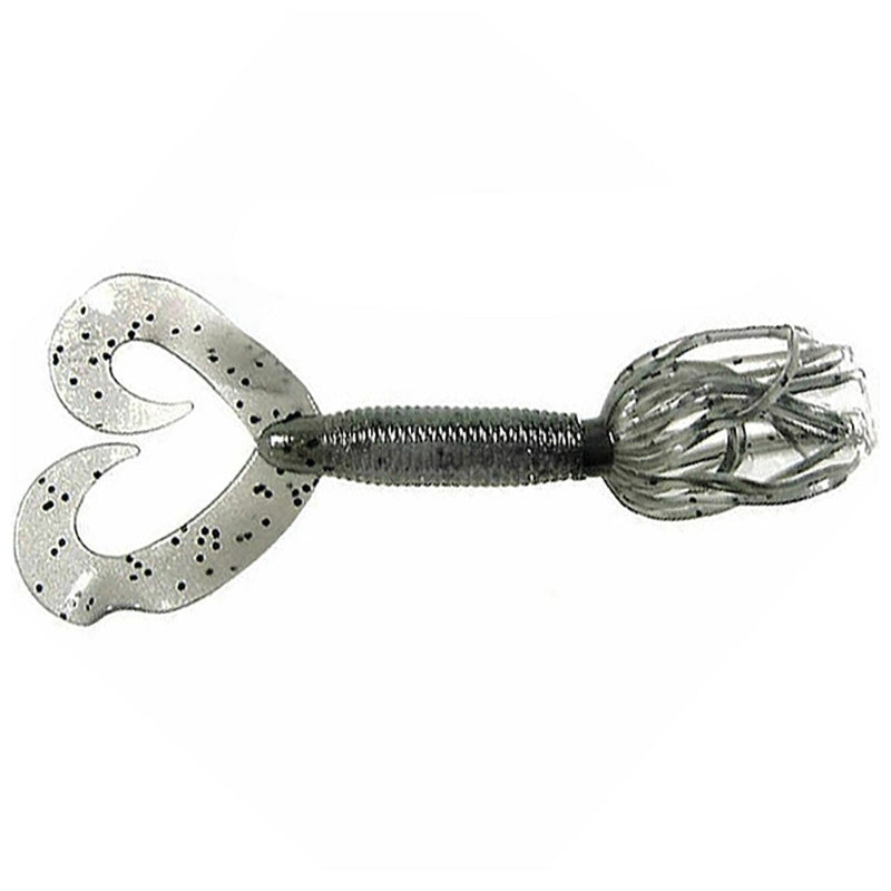 Load image into Gallery viewer, Yamamoto-Double-Tail-Hula-Grub-Smoke-Large-Black-Flake