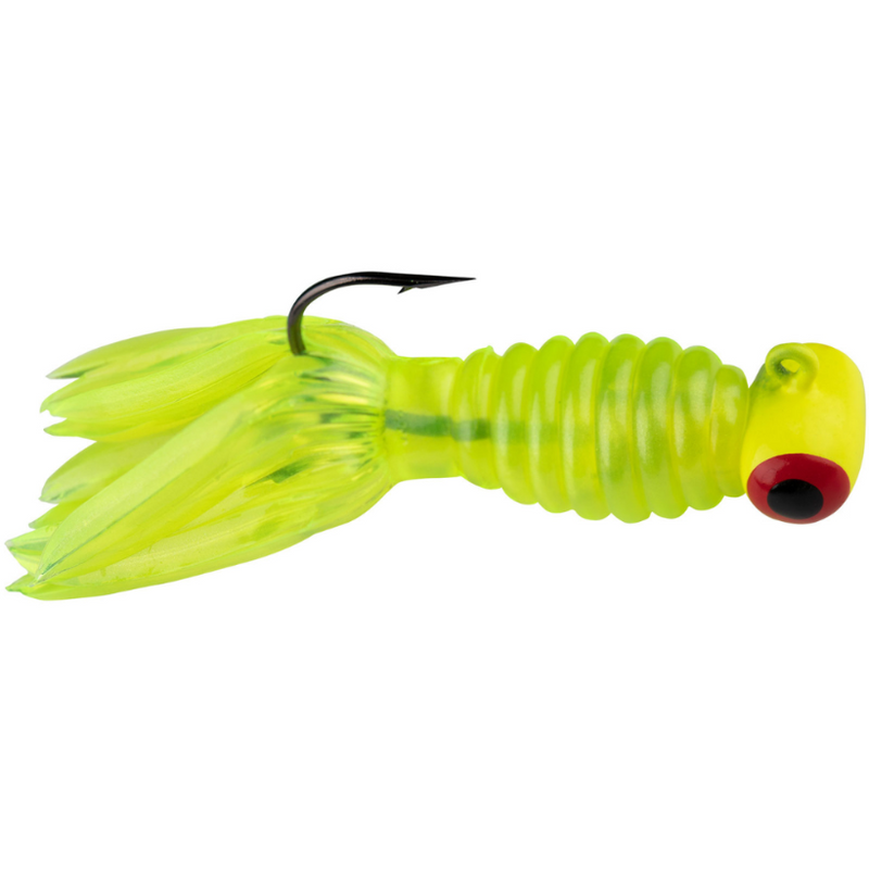 Load image into Gallery viewer, Strike King Mr. Crappie Sausage Heads with Crappie Thunder - Hot Chartreuse Heads and Hot Chartreuse