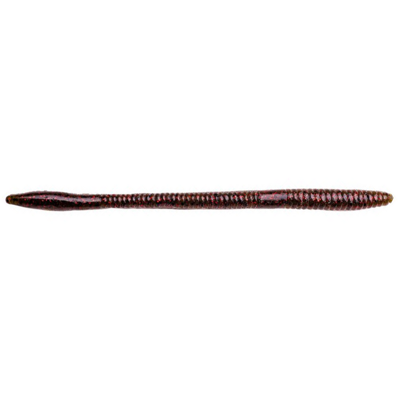 Load image into Gallery viewer, Strike King Super Finesse Worm 7" Green Pumpkin Red Flake