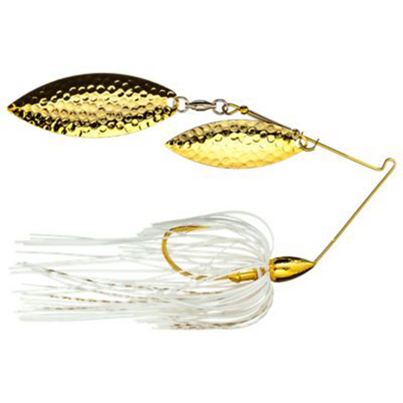 Load image into Gallery viewer, War Eagle Hammered Blades Double Willow Spinnerbaits - White Gold
