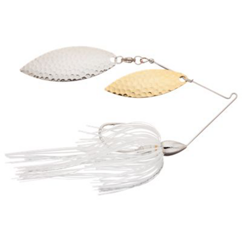 Load image into Gallery viewer, War Eagle Hammered Blades Double Willow Spinnerbaits - White Silver
