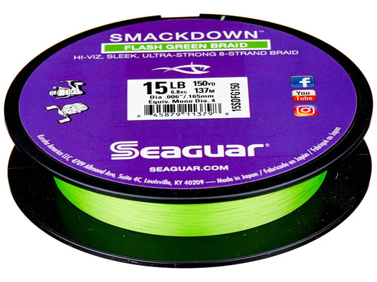Seaguar Smackdown Braid Stealth Fishing Line Color Flash Green