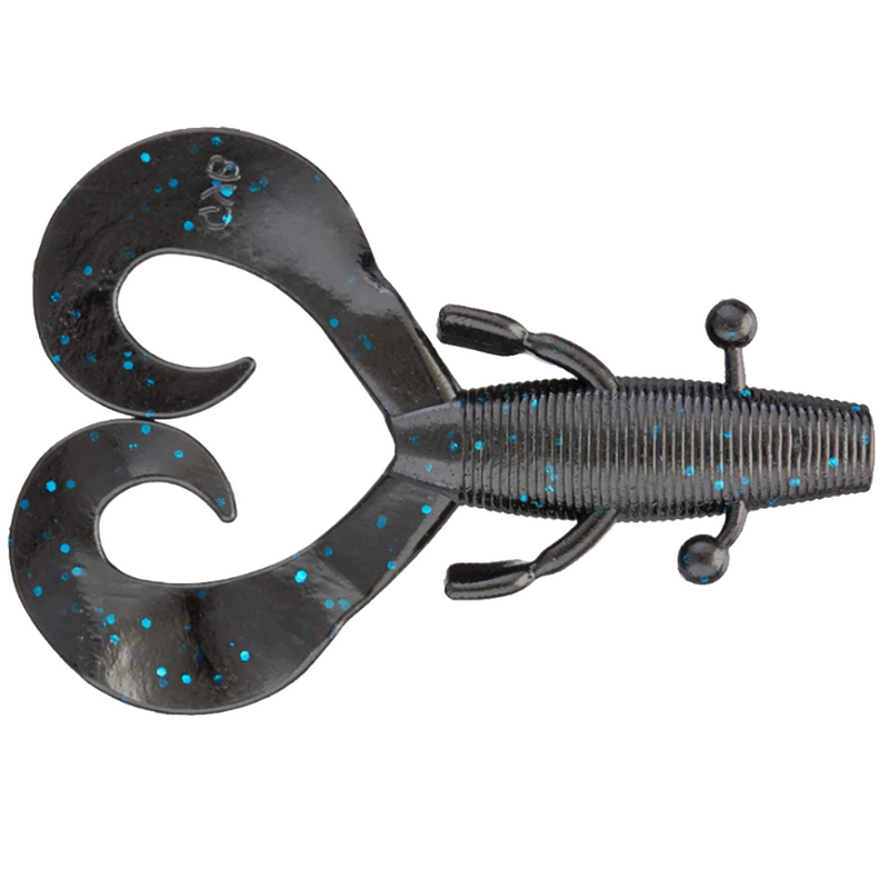 Load image into Gallery viewer, Yamamoto Cowboy Creature Baits - Black with Large Blue Flakes