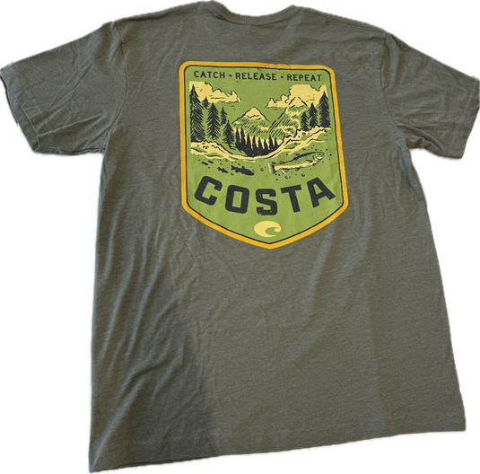 Costa Riverstream Crest Mens Short Sleeve T-Shirts