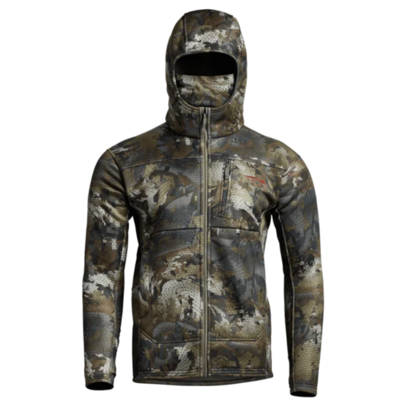 Load image into Gallery viewer, Camouflage jacket with a hood on a white background
