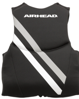 Airhead Neolite Orca Life Vest - Black with Grey and White Stripes - Back View