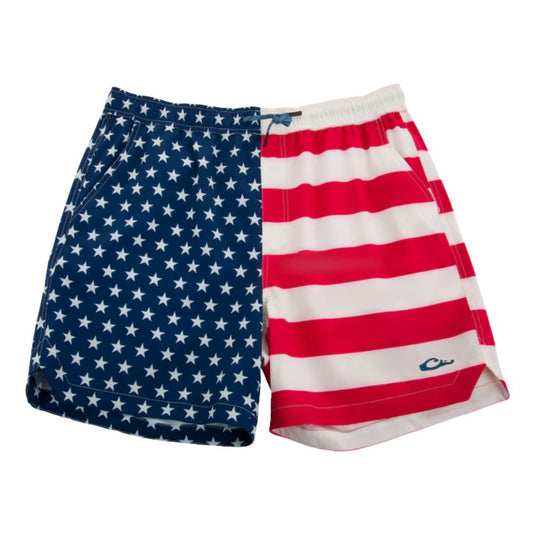 Drake Lake Shore Dock Shorts - Americana Flag