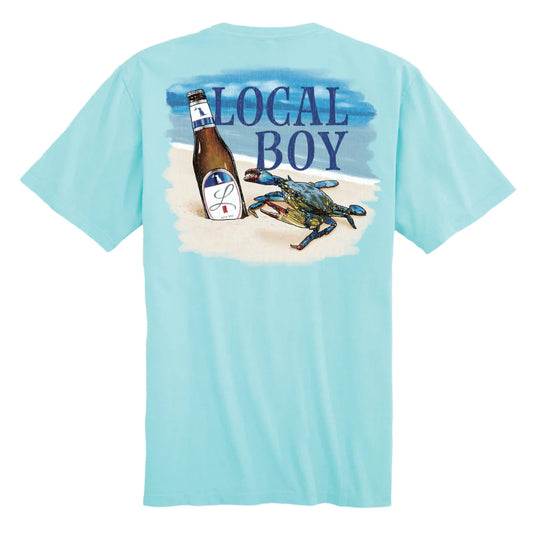 Local Boy Men's Sandy Crab T-Shirt - Aqua