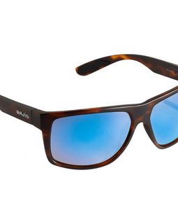 Bajio Boneville Sunglasses - Matte Dark Tortoise Frames with Blue Mirror Glass Lens