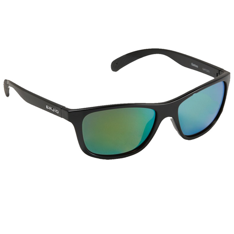 Bajio Gates Sunglasses - Black Matte Frames with Blue Lens