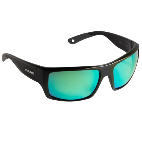 Bajio Nato Sunglasses - Black Matte Frames with Green Mirror Lens