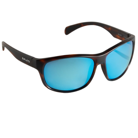 Bajio Scuch Sunglasses - Dark Tortoise Matte Frames with Trevally Blue Mirror Lens