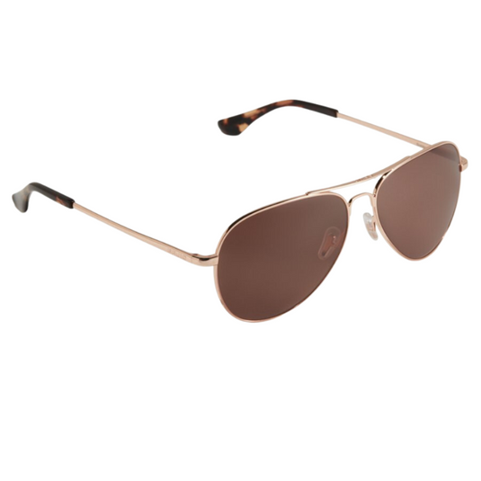 Bajio Soldado Sunglasses - Rose Gold Satin Frames with Copper Glass Lens