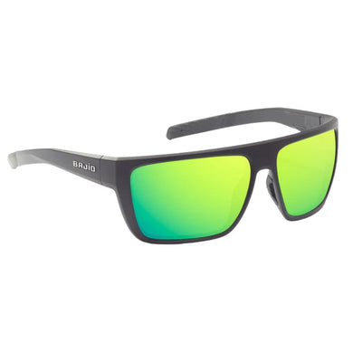 Bajio Zapata Sunglasses - Black Matte Frames and Green Mirror Glass Lens
