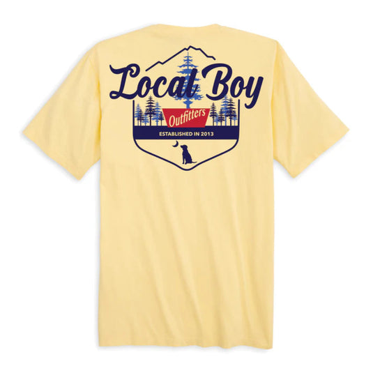 Local Boy Outfitters Banquet short sleeve t shirt with chest pocket and back graphic