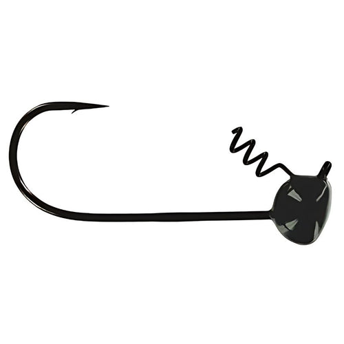Big Bite Baits Stand Up Fintwists Jig heads - Black - 3/0 Hook