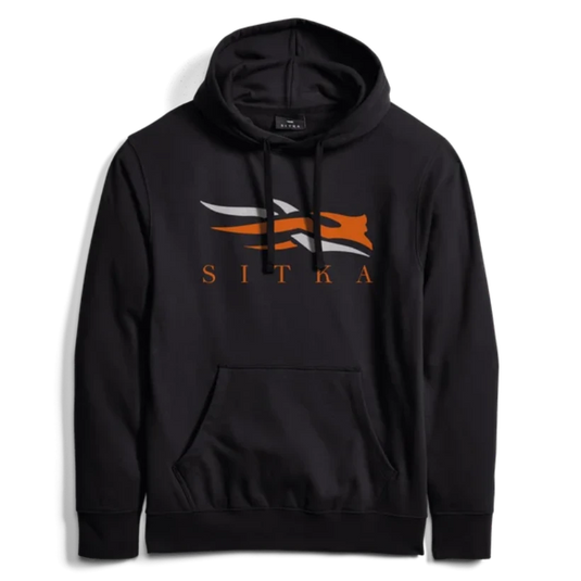 Sitka Icon Classic pullover hoodie with chest logo and heavy-duty ribbed cuffs.