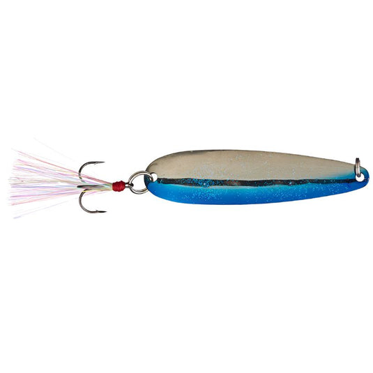 Nichols Lake Fork Flutter Spoon with reflective shad finish for deep bass fishing - Blue Shad