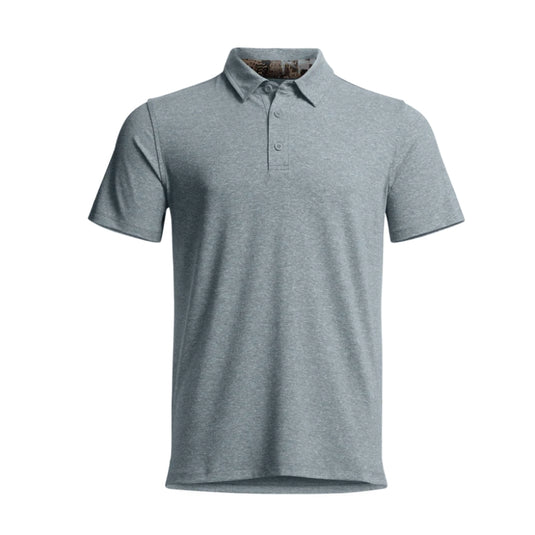 Sitka Essential Short Sleeve Polo – lightweight performance shirt with UPF 50+, odor control, and breathable stretch fabric. Bluestone Heather

