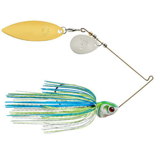 Booyah Covert Colorado Willow Spinnerbaits - White Chartreuse Blue