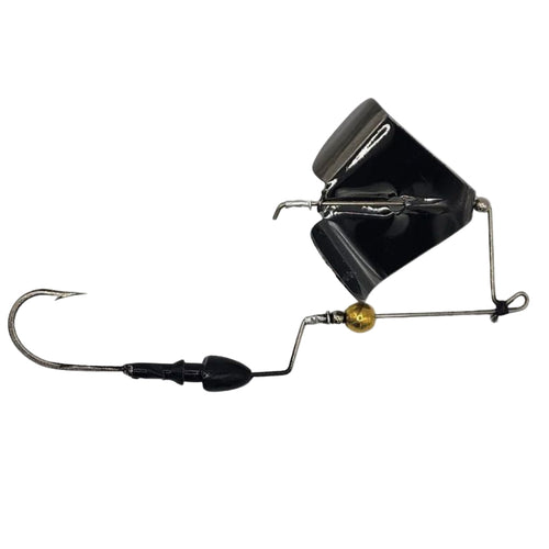 Brazalo Custom Lures Bushwhacker Buzzbaits - Black with Black Blade