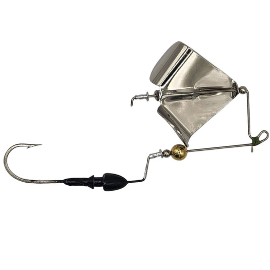 Brazalo Custom Lures Bushwhacker Buzzbaits - Black with Nickle Blade