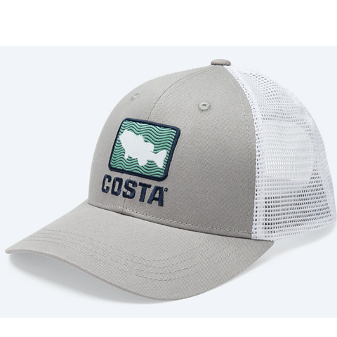 Costa Bass Waves Trucker Hat - Gray