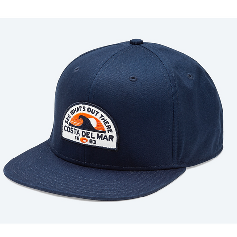 Costa Maverick Flat Brim Snapback Hat - Navy