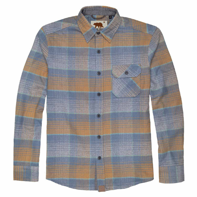 Load image into Gallery viewer, Plaid shirt with a brand label on a white background
