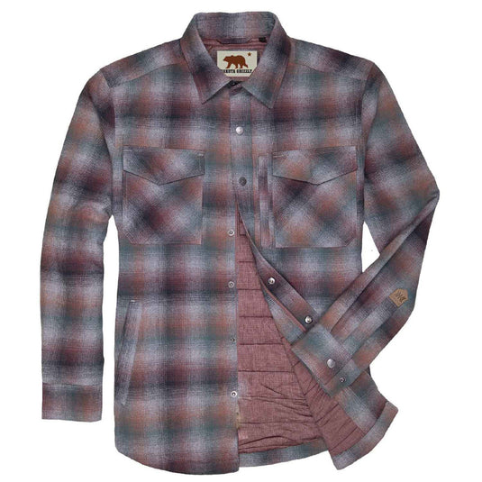 Plaid shirt with brand logo on a white background