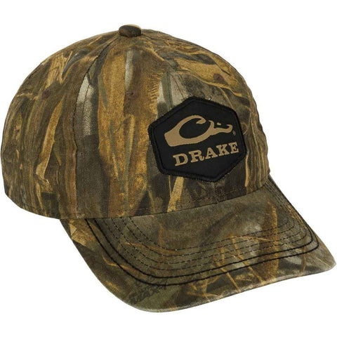 Drake Cotton Twill Hex Patch Hats - Mossy Oak Bottomland
