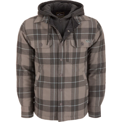 Drake The Campfire Flannel Hoodie - Pewter
