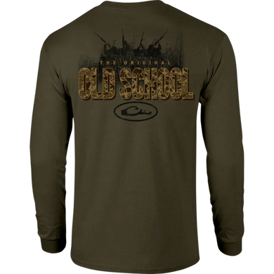 Drake Waterfowl Old School Original Long Sleeve T-Shirt - Kalamata Olive