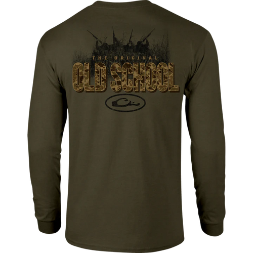 Drake Waterfowl Old School Original Long Sleeve T-Shirt - Kalamata Olive
