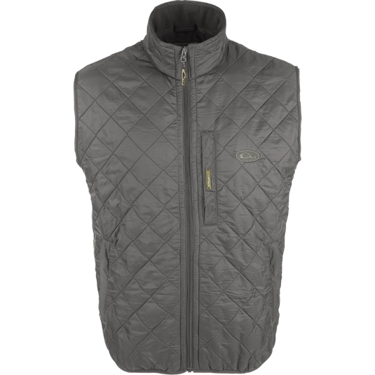 Drake Delta Quilted Fleece Lined Vest - Charcoal