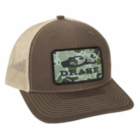 Drake Old School Patch Richardson Mesh Hats - Loden Black