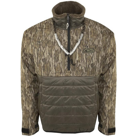 Drake Waterfowl LST Guardian Flex Double Down Eqwader Youth 1/4 Zip Pullover Media 1 of 1 - Mossy Oak Bottomland