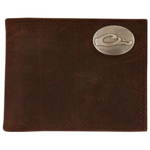 Drake Waterfowl Leather Bi-Fold Wallet - Brown