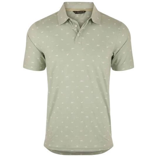 Drake Waterfowl Performance Print Polo Shirt - Desert Sage